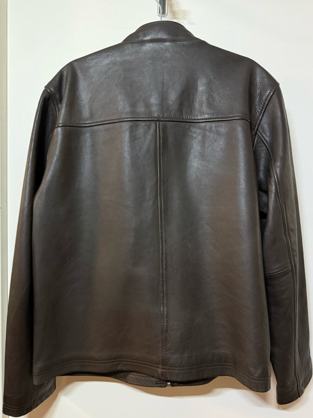 Karl Lagerfeld Men's Brown Leather Zipper Jacket - Picture 4 of 13